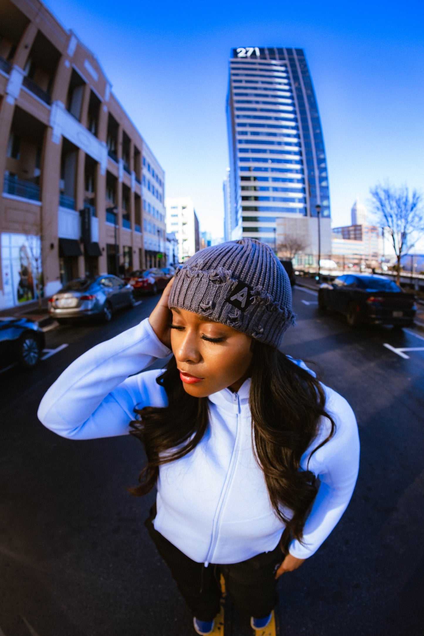 Distressed Beanie Gray