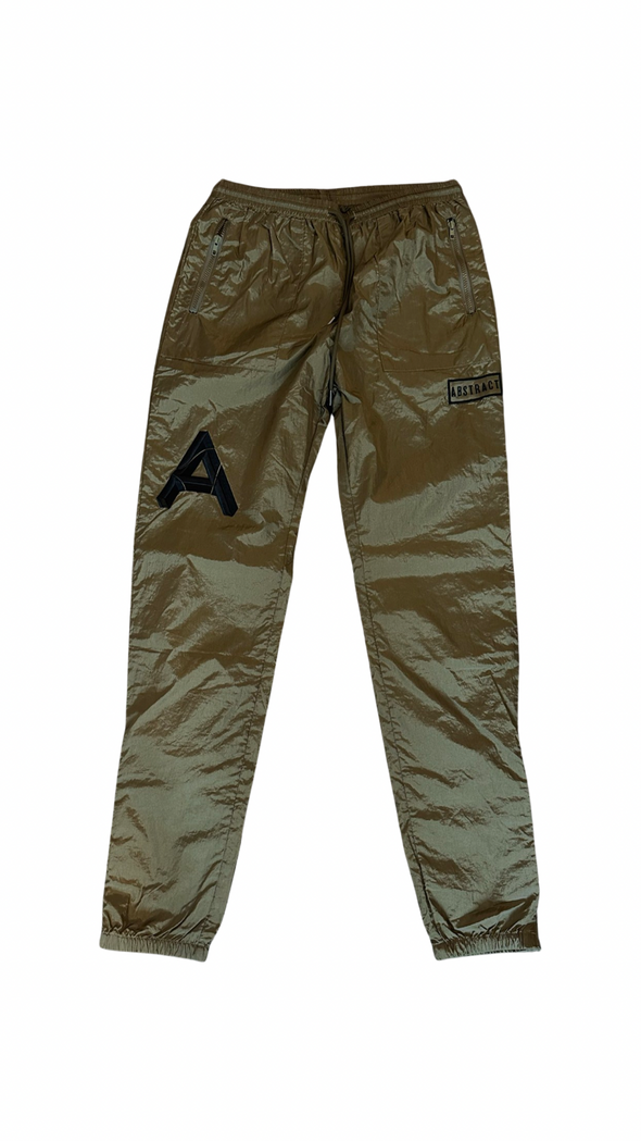 Abstract Nylon Olive Trackpant